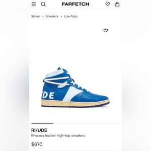 RHUDE Rhecess leather high-top sneakers NWOT